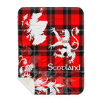 Sherpa Blanket - Tartan Blanket Thistle and Lion Scottish Clan Ramsay Modern Plaid Blanket, plaid sherpa blanket queen,purple sherpa blanket,queen sherpa blanket,queen size sherpa blanket,red sherpa blanket,scottish tartan blankets,sherpa blanket,sherpa christmas blanket