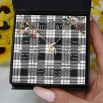To My Beautiful Soulmate Necklace In Your Eyes I Have Found My Home Clan MacFarlane Black & White Tartan Wishbone Dancing Necklace