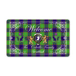 Doormat - Welcome Mat Scottish Clan Colville Tartan Door Mat, Plaid Doormat With Thistle and Two Lion Scottish