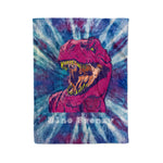 Scotstee Shop - Scotstee Shop Blanket Dino Frenzy Groovy Tie Dye Blue Purple & Magenta Hippie Fleece Blanket