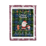 Personalized Gift Tartan Plaid Blanket Clan Newlands With Funny Santa Snowman Reindeer Merry Christmas Fleece Blanket, Home Living Room, Plaid Blanket, Tartan Blanket, Scottish Blanket, Buffalo fleece blanket, Christmas Blanket