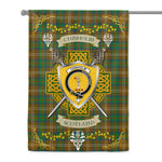 House Flag - Chisholm Hunting Irish Shield Celtic Cross Tartan Garden Flag St Patrick's Day Garden Flag