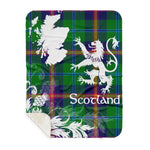 Sherpa Blanket - Tartan Blanket Thistle and Lion Scottish Clan Young Plaid Blanket, plaid sherpa blanket queen,purple sherpa blanket,queen sherpa blanket,queen size sherpa blanket,red sherpa blanket,scottish tartan blankets,sherpa blanket,sherpa christmas blanket