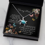 To My Mom Time May Fly , Mother's Day Sea Turtle Necklace