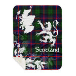 Sherpa Blanket - Tartan Blanket Thistle and Lion Scottish Clan Urquhart Plaid Blanket, plaid sherpa blanket queen,purple sherpa blanket,queen sherpa blanket,queen size sherpa blanket,red sherpa blanket,scottish tartan blankets,sherpa blanket,sherpa christmas blanket