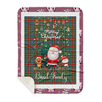Personalized Gift Tartan Plaid Blanket Clan Bisset Pattern With Funny Santa Snowman Reindeer Merry Christmas Gift Sherpa Blanket, blue plaid sherpa blanket,blue tartan sherpa blanket,Buchan,buffalo plaid sherpa blanket,christmas sherpa blanket,Christmas Throw Blanket