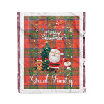 Personalized Gift Tartan Plaid Blanket Clan Grant Ancient With Funny Santa Snowman Reindeer Merry Christmas Fleece Blanket, Christmas Blanket, Plaid Blanket, Tartan Blanket,Scottish Blanket