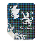 Sherpa Blanket - Tartan Blanket Thistle and Lion Scottish Clan Guthrie Modern Plaid Blanket, plaid sherpa blanket queen,purple sherpa blanket,queen sherpa blanket,queen size sherpa blanket,red sherpa blanket,scottish tartan blankets,sherpa blanket,sherpa christmas blanket