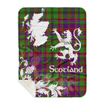 Sherpa Blanket - Tartan Blanket Thistle and Lion Scottish Clan MacIntyre Of Glenorchy Plaid Blanket, plaid sherpa blanket queen,purple sherpa blanket,queen sherpa blanket,queen size sherpa blanket,red sherpa blanket,scottish tartan blankets,sherpa blanket,sherpa christmas blanket