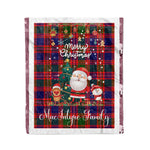 Personalized Gift Tartan Plaid Blanket Clan MacIntyre With Funny Santa Snowman Reindeer Merry Christmas Fleece Blanket, Home Living Room, Plaid Blanket, Tartan Blanket, Scottish Blanket, Buffalo fleece blanket, Christmas Blanket