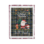 Personalized Gift Tartan Plaid Blanket Clan Scott Green Modern With Funny Santa Snowman Reindeer Merry Christmas Fleece Blanket, Home Living Room, Plaid Blanket, Tartan Blanket, Scottish Blanket, Buffalo fleece blanket, Christmas Blanket