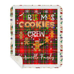 Personalized Gift Tartan Plaid Blanket Clan Somerville With Christmas Cookie Baking Crew Christmas Gift Sherpa Blanket, tartan sherpa blanket,buffalo plaid sherpa blanket,christmas sherpa blanket,Christmas Throw Blanket,green plaid sherpa blanket,green sherpa blanket