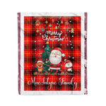Personalized Gift Tartan Plaid Blanket Clan MacIntyre Modern With Funny Santa Snowman Reindeer Merry Christmas Fleece Blanket, Home Living Room, Plaid Blanket, Tartan Blanket, Scottish Blanket, Buffalo fleece blanket, Christmas Blanket