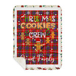 Personalized Gift Tartan Plaid Blanket Clan Grant of Lurg With Christmas Cookie Baking Crew Christmas Gift Sherpa Blanket, tartan sherpa blanket,buffalo plaid sherpa blanket,christmas sherpa blanket,Christmas Throw Blanket,green plaid sherpa blanket,green sherpa blanket