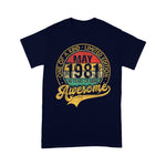 Vintage May 1981 40 Years Born In 1981 40th Birthday Gift Birthday Shirt Funny 40th Birthday T Shirts - Scotstee Shop