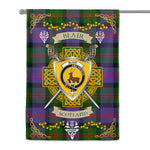 House Flag - Blair Modern Irish Shield Celtic Cross Tartan Garden Flag St Patrick's Day Garden Flag