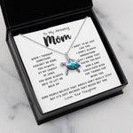 To My Amazing Mom Necklace From Son Little Boy You Taught Me Right Mom Birthday Gift For Her Mother's Day  Sea Turtle Necklace