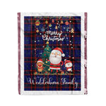 Personalized Gift Tartan Plaid Blanket Clan Wedderburn With Funny Santa Snowman Reindeer Merry Christmas Fleece Blanket, Home Living Room, Plaid Blanket, Tartan Blanket, Scottish Blanket, Buffalo fleece blanket, Christmas Blanket