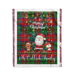 Personalized Gift Tartan Plaid Blanket Clan McCulloch With Funny Santa Snowman Reindeer Merry Christmas Fleece Blanket, Home Living Room, Plaid Blanket, Tartan Blanket, Scottish Blanket, Buffalo fleece blanket, Christmas Blanket