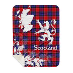 Sherpa Blanket - Tartan Blanket Thistle and Lion Scottish Clan Haldane Plaid Blanket, plaid sherpa blanket queen,purple sherpa blanket,queen sherpa blanket,queen size sherpa blanket,red sherpa blanket,scottish tartan blankets,sherpa blanket,sherpa christmas blanket