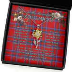 To My Beautiful Soulmate Sunflower Necklace In Your Eyes I Have Found My Home Clan Inverness Tartan Jewelry For Girlfriend, Tartan Sunflower Pendant Necklace, Scottish Tartan Jewelry, valentine necklace, necklace girlfriend, necklace for wife, cute necklaces for girlfriend, jewelry for girlfriend, to my soulmate necklace, to my future wife necklace