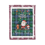 Personalized Gift Tartan Plaid Blanket Clan Morrison Ancient With Funny Santa Snowman Reindeer Merry Christmas Fleece Blanket, Home Living Room, Plaid Blanket, Tartan Blanket, Scottish Blanket, Buffalo fleece blanket, Christmas Blanket