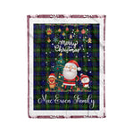 Personalized Gift Tartan Plaid Blanket Clan MacEwen With Funny Santa Snowman Reindeer Merry Christmas Fleece Blanket, Home Living Room, Plaid Blanket, Tartan Blanket, Scottish Blanket, Buffalo fleece blanket, Christmas Blanket