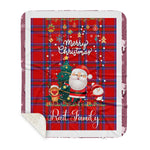 Personalized Gift Tartan Plaid Blanket Clan Rait With Funny Santa Snowman Reindeer Merry Christmas Gift Sherpa Blanket, blue plaid sherpa blanket,blue tartan sherpa blanket,Buchan,buffalo plaid sherpa blanket,christmas sherpa blanket,Christmas Throw Blanket