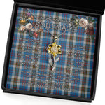 To My Beautiful Soulmate Sunflower Necklace In Your Eyes I Have Found My Home Clan Thomson Blue Tartan Jewelry For Girlfriend, Tartan Sunflower Pendant Necklace, Scottish Tartan Jewelry, valentine necklace, necklace girlfriend, necklace for wife, cute necklaces for girlfriend, jewelry for girlfriend, to my soulmate necklace, to my future wife necklace