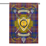 House Flag - Chisholm Hunting Modern Irish Shield Celtic Cross Tartan Garden Flag St Patrick's Day Garden Flag