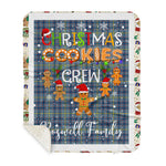 Personalized Gift Tartan Plaid Blanket Clan Boswell With Christmas Cookie Baking Crew Christmas Gift Sherpa Blanket, tartan sherpa blanket,buffalo plaid sherpa blanket,christmas sherpa blanket,Christmas Throw Blanket,green plaid sherpa blanket,green sherpa blanket