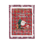 Personalized Gift Tartan Plaid Blanket Clan Moubray With Funny Santa Snowman Reindeer Merry Christmas Fleece Blanket, Home Living Room, Plaid Blanket, Tartan Blanket, Scottish Blanket, Buffalo fleece blanket, Christmas Blanket