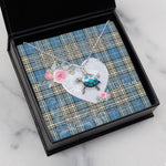 Sea Turtle Necklace Gift for My Beautiful Girlfriend Valentines Necklace Clan Napier Ancient Tartan Blue Turtle Necklace