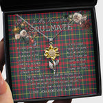 To My Beautiful Soulmate Sunflower Necklace In Your Eyes I Have Found My Home Clan MacKintosh Tartan Jewelry For Girlfriend