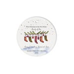Scotstee Shop - Circle Ceramic Ornament (2 sided) - Personalize Name Family First Christmas as a Family of Five With Socks Family Christmas Ornament