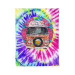 Scotstee Shop - Scotstee Shop Blanket Groovy Hippie Van Neon Rainbow Tie Dye Watercolor Hippie Fleece Blanket