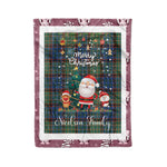 Personalized Gift Tartan Plaid Blanket Clan Nicolson Hunting Ancient With Funny Santa Snowman Reindeer Merry Christmas Fleece Blanket, Home Living Room, Plaid Blanket, Tartan Blanket, Scottish Blanket, Buffalo fleece blanket, Christmas Blanket