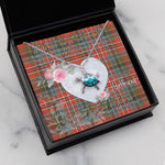 Sea Turtle Necklace Gift for My Beautiful Girlfriend Valentines Necklace Clan MacPherson Weathered Tartan Blue Turtle Necklace