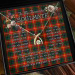 To My Beautiful Soulmate Necklace In Your Eyes I Have Found My Home Clan Douglas of Roxburgh Tartan Wishbone Dancing Necklace