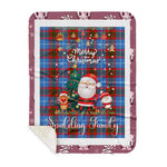 Personalized Gift Tartan Plaid Blanket Clan Spalding With Funny Santa Snowman Reindeer Merry Christmas Gift Sherpa Blanket, blue plaid sherpa blanket,blue tartan sherpa blanket,Buchan,buffalo plaid sherpa blanket,christmas sherpa blanket,Christmas Throw Blanket