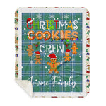 Personalized Gift Tartan Plaid Blanket Clan Irvine With Christmas Cookie Baking Crew Christmas Gift Sherpa Blanket, tartan sherpa blanket,buffalo plaid sherpa blanket,christmas sherpa blanket,Christmas Throw Blanket,green plaid sherpa blanket,green sherpa blanket