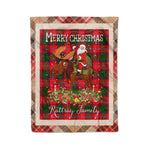 Personalized Gift Plaid Tartan Blanket Clan Rattray With Moose Lover Xmas Gift Santa Riding Christmas Fleece Blanket