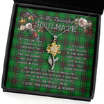 To My Beautiful Soulmate Sunflower Necklace In Your Eyes I Have Found My Home Clan Lundin Tartan Jewelry For Girlfriend, Tartan Sunflower Pendant Necklace, Scottish Tartan Jewelry, valentine necklace, necklace girlfriend, necklace for wife, cute necklaces for girlfriend, jewelry for girlfriend, to my soulmate necklace, to my future wife necklace