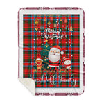 Personalized Gift Tartan Plaid Blanket Clan MacDuff Modern With Funny Santa Snowman Reindeer Merry Christmas Gift Sherpa Blanket, blue plaid sherpa blanket,blue tartan sherpa blanket,Buchan,buffalo plaid sherpa blanket,christmas sherpa blanket,Christmas Throw Blanket