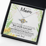 To My Amazing Mom Necklace From Son Little Boy You Taught Me Right Mom Birthday Gift For Her , Mother's Day Cross Necklace