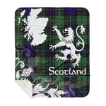 Sherpa Blanket - Tartan Blanket Thistle and Lion Scottish Clan Monteith Old Plaid Blanket, plaid sherpa blanket queen,purple sherpa blanket,queen sherpa blanket,queen size sherpa blanket,red sherpa blanket,scottish tartan blankets,sherpa blanket,sherpa christmas blanket