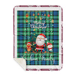 Personalized Gift Tartan Plaid Blanket Clan Graham Of Montrose Ancient With Funny Santa Snowman Reindeer Merry Christmas Gift Sherpa Blanket, blue plaid sherpa blanket,blue tartan sherpa blanket,Buchan,buffalo plaid sherpa blanket,christmas sherpa blanket,Christmas Throw Blanket