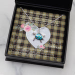 Sea Turtle Necklace Gift for My Beautiful Girlfriend Valentines Necklace Clan Dunlop Hunting Tartan Blue Turtle Necklace
