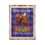 Personalized Gift Plaid Tartan Blanket Clan Allardice With Moose Lover Xmas Gift Santa Riding Christmas Fleece Blanket