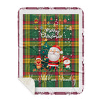 Personalized Gift Tartan Plaid Blanket Clan MacMillan Ancient With Funny Santa Snowman Reindeer Merry Christmas Gift Sherpa Blanket, blue plaid sherpa blanket,blue tartan sherpa blanket,Buchan,buffalo plaid sherpa blanket,christmas sherpa blanket,Christmas Throw Blanket